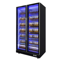 High quality beverage cooler supermarket commercial beer freezer two door refrigerator Certification ce Style Single-Temperatu